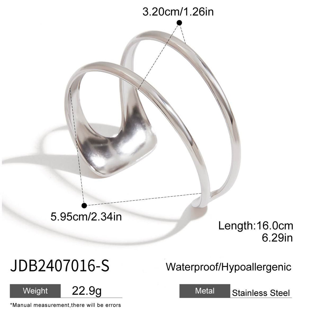 Stainless Steel Exaggerated gold Bracelet Open Bangle bracelet