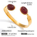 Agate Bangle Stainless Steel Gold-Plated Bracelet — jewelry construction