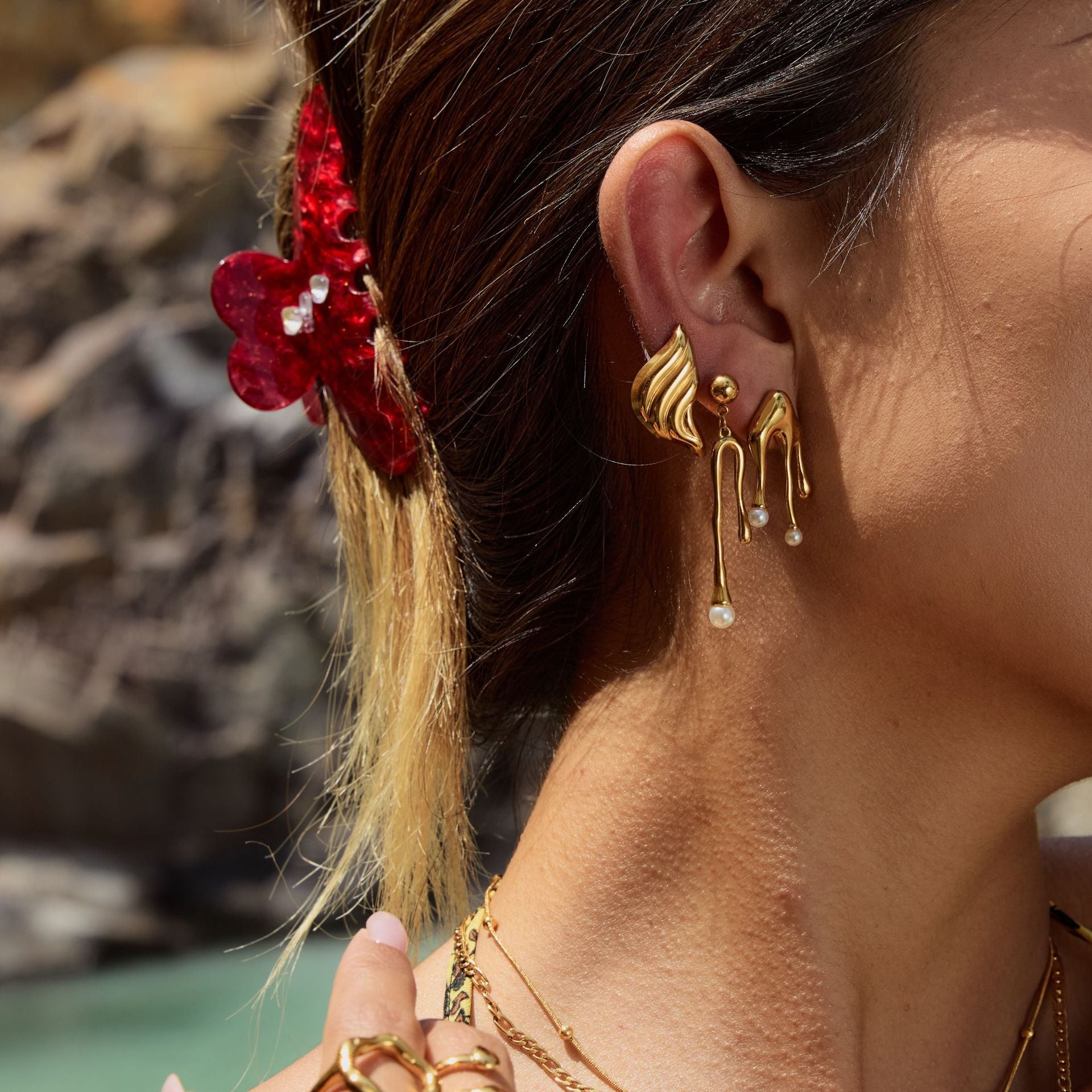 2H Lava Earrings Stainless Steel Stud Earrings Jewelry earrings