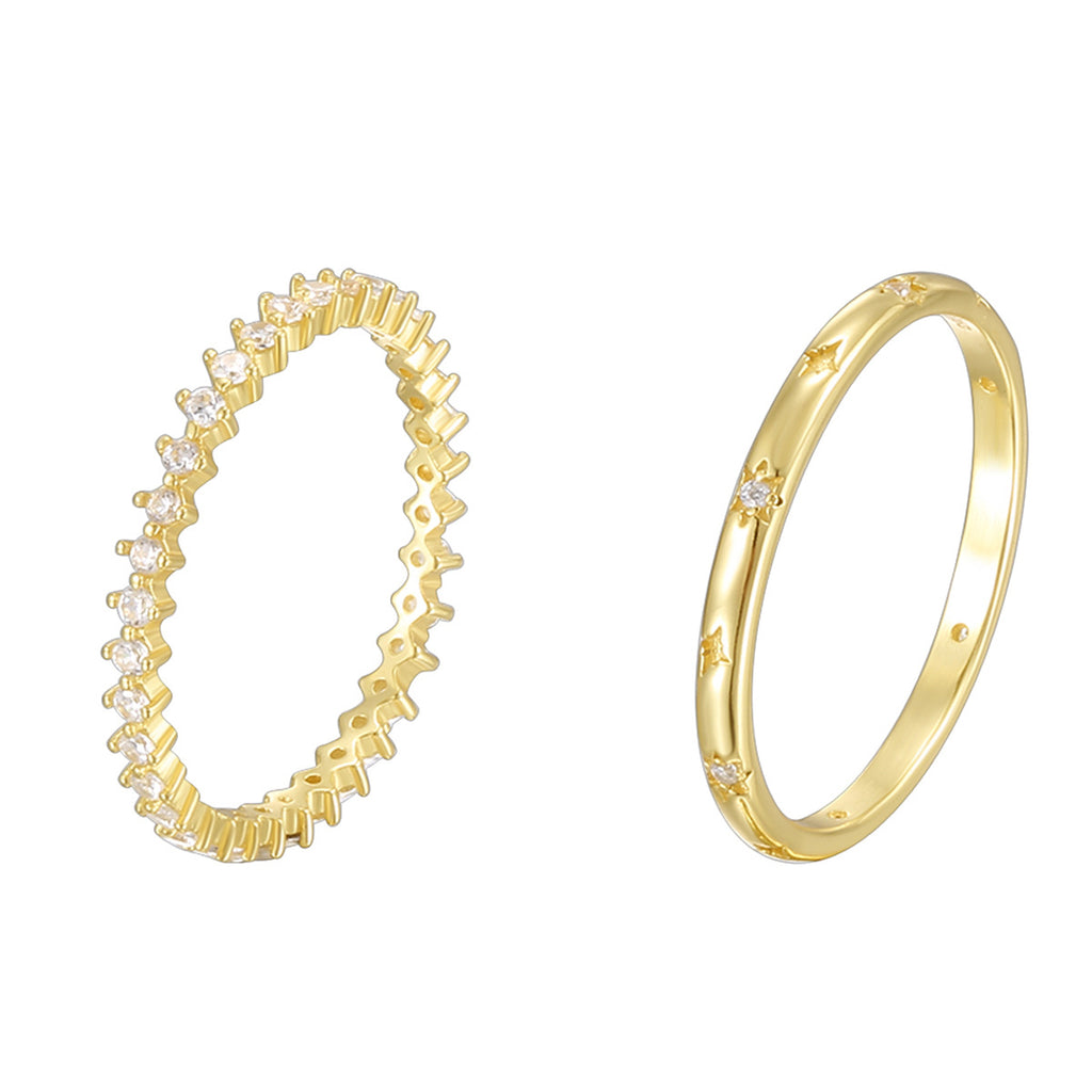 SR0050 S925Silver Line Full Diamond Couple Rings Fashionable