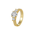 Gold-Plated Brass Vintage-Inspired CZ Ring — Easy-Layering Style styled for independent jewelry boutiques