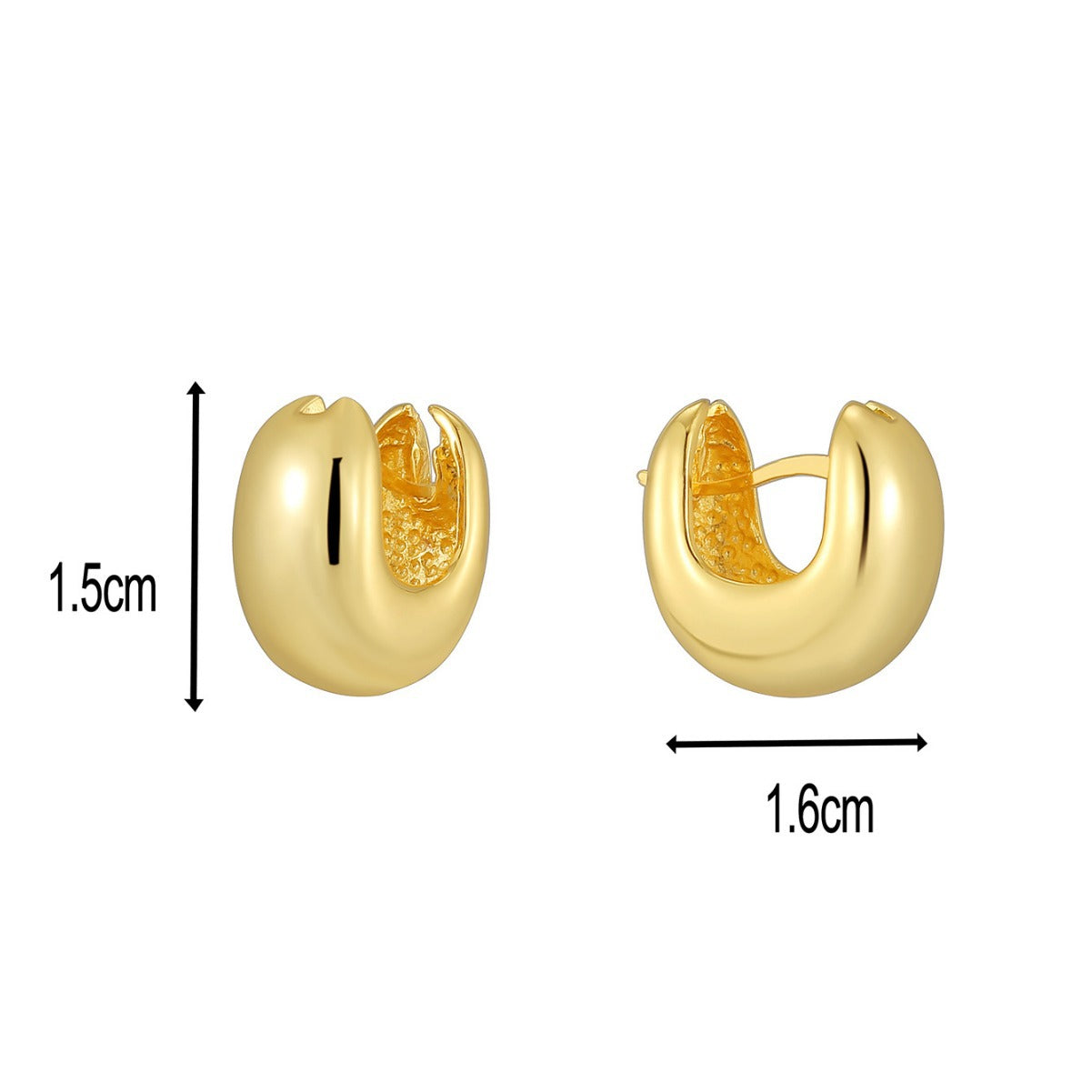 E0613 Personalized Fashion Design Sense Round and Wide U Simple Smooth Surface Earrings for Women