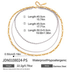 Three-layer Stacked Necklace Accessories for Women Collarbone Chain Stainless Steel Jewelry