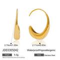 Modern Gold-Plated Stainless Steel Stud Earrings — Defined Silhouette — alternate angle — jewelry finish and design detail
