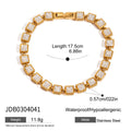18K Gold-Plated Cubic Zirconia Stainless Steel Bracelet — product styling — jewelry finish and design detail