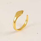 CYR0719 Minimalist gold Irregular Wave Water Drop Open Ring for Women
