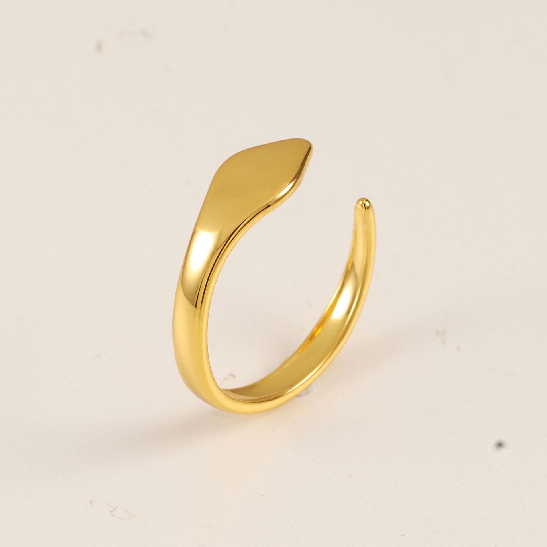 CYR0719 Minimalist gold Irregular Wave Water Drop Open Ring for Women