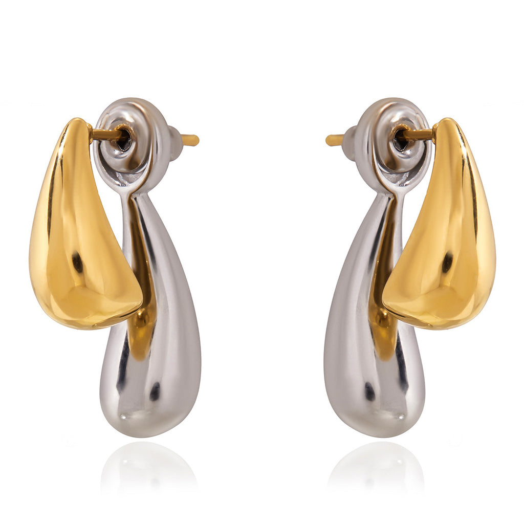 Water Drop Earrings Front and Back Style Earrings Non-Fading Ear Jewelry Stainless Steel Accessories