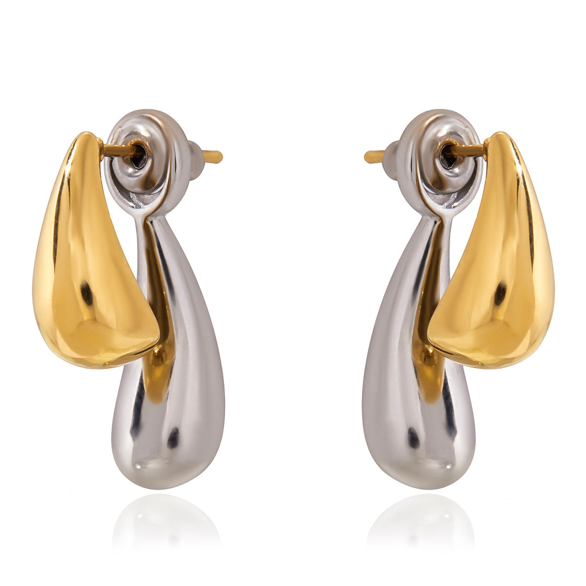 Water Drop Earrings Front and Back Style Earrings Non-Fading Ear Jewelry Stainless Steel Accessories