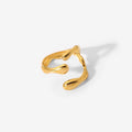 18K Gold-Plated Stainless Steel Cross Organic Shape Open Ring — jewelry construction