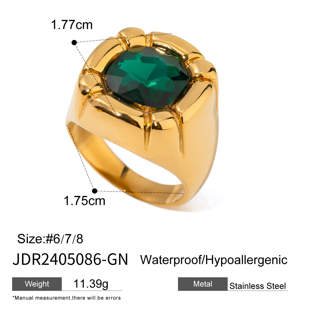 2H Pearl Ring Non-Fading Jewelry Accessories Stainless Steel rings