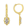 Gold-Plated Brass Teardrop CZ Hoop Earrings in a gold-tone brass finish — jewelry finish and design detail