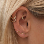 S925Pure Silver Minimalist Smooth Surface Zodiac Diamond-Studded Earrings Hot-Selling Creative Zodiac Earrings