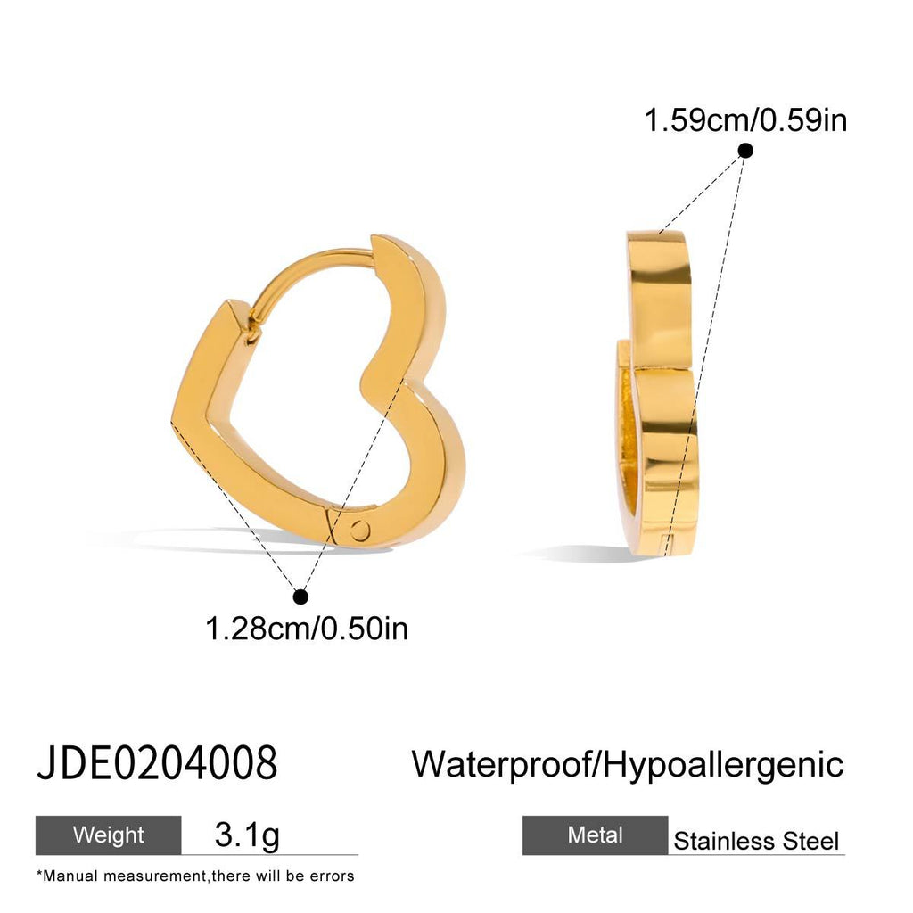 Stainless Steel Heart Earrings for Women Five-Pointed Star Stud Earrings Jewelry Accessories