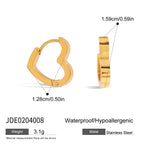 Stainless Steel Heart Earrings for Women Five-Pointed Star Stud Earrings Jewelry Accessories