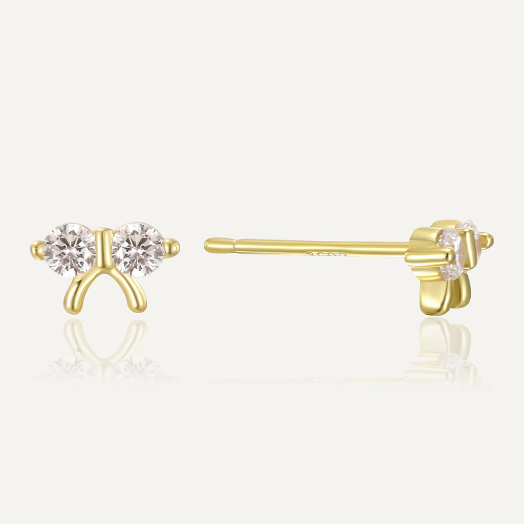 SE0277 S925Silver Bowknot Earrings for Women with Sparkling Diamonds, New Sweet Trendy Ear Piercing Jewelry