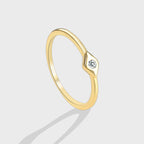 R0243 Design Rhombus Zircon Ring Personality Minimalist Closed Ring In Stock Dropshipping