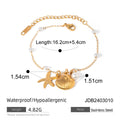 Seashell Pearl Stainless Steel Gold-Plated Necklace — style detail — jewelry finish and design detail