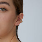 E0510 Simple Fashion Design Geometric Ear Clips for Women Copper Gold-Plated Micro-Inlaid Zircon Ear Jewelry