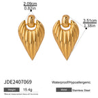Heart-shaped Stud Earrings18K Gold Stainless Steel Necklace Accessories Women's Jewelry