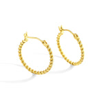 E0183Fashion Twisted Cable Braid18K Earrings for Women Simple Minimalist Style Hoop Jewelry