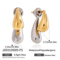 Polished Teardrop Stainless Steel Drop Earrings with silver-tone stainless steel construction