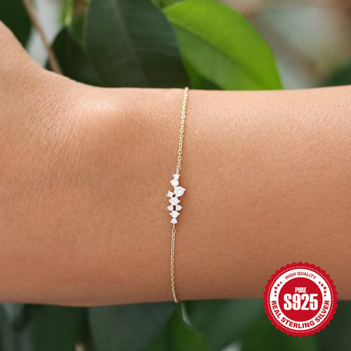 Crystal-Set 925 Sterling Silver Bracelet — side profile