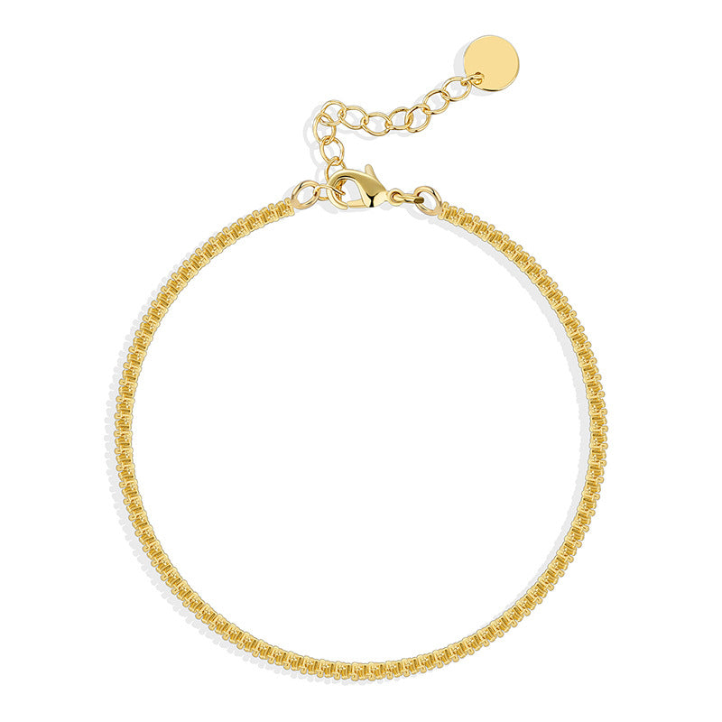 B0181 Fashion Design Bracelet for Women Brass Gold-Plated Hemp Rope Chain Simple
