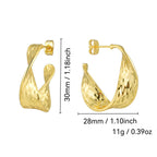 E0694 Fashion Design Earrings for Women Brass Gold-Plated Irregular Rotating Pattern Earrings