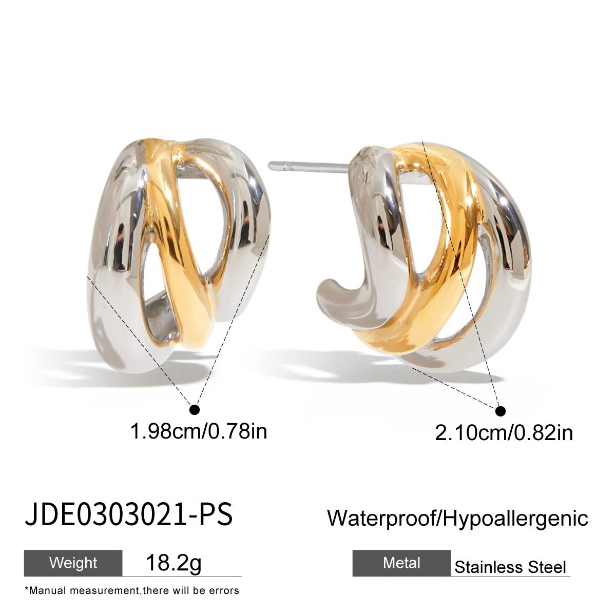 2Hc Stainless Steel Earrings for Women with a Sense of Design