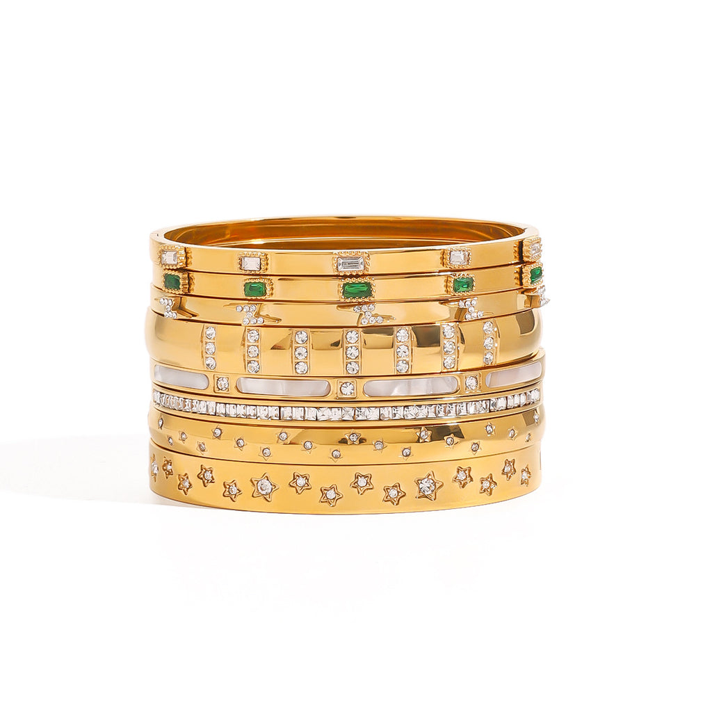 2H Stainless Steel Zircon Bracelet Clasp Bangle bracelet