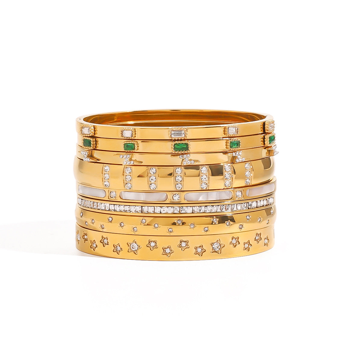 2H Stainless Steel Zircon Bracelet Clasp Bangle bracelet