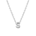 Sterling Silver 26 Letter Pendant Necklace Polished Collarbone Chain