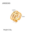 Minimalist gold Steel Color Series Stainless Steel Plain Ring Jewelry