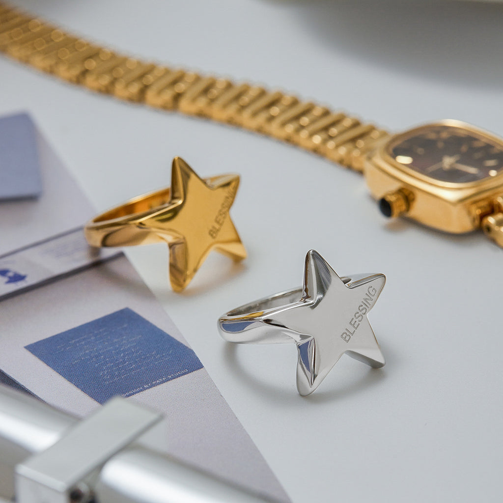 Five-pointed Star Ring Non-fading Jewelry rings Ornament