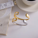 gold Bracelet Non-Fading Jewelry Open Bangle Stainless Steel Accessories for Women