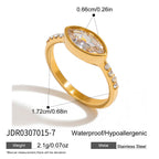 2H Zircon Ring Non-Fading Necklace Women's Finger Bracelet Stainless Steel Jewelry