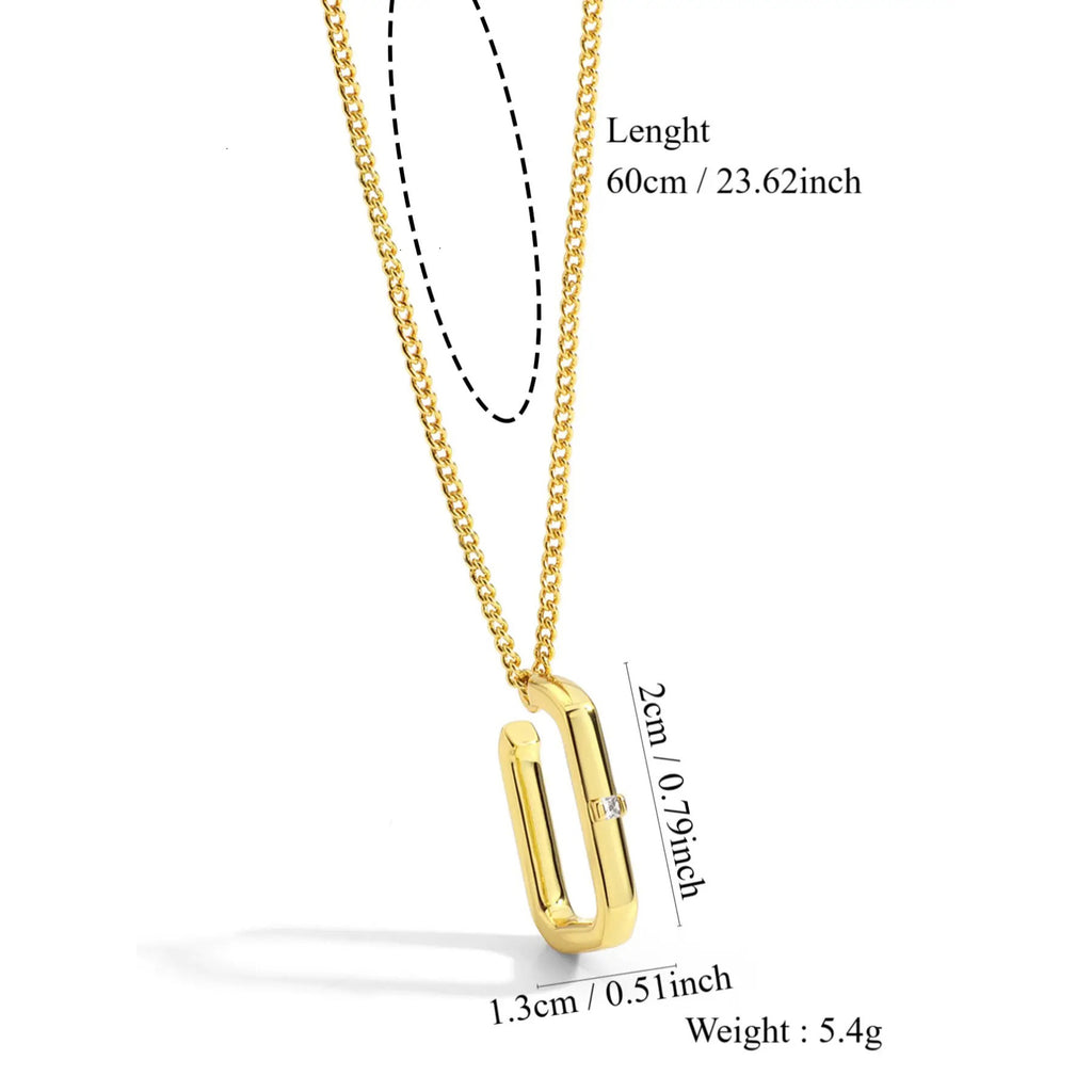 Genderless Geometric Pendant Necklace Hip Hop Sweatshirt Accessory Simple Fashion New Arrival