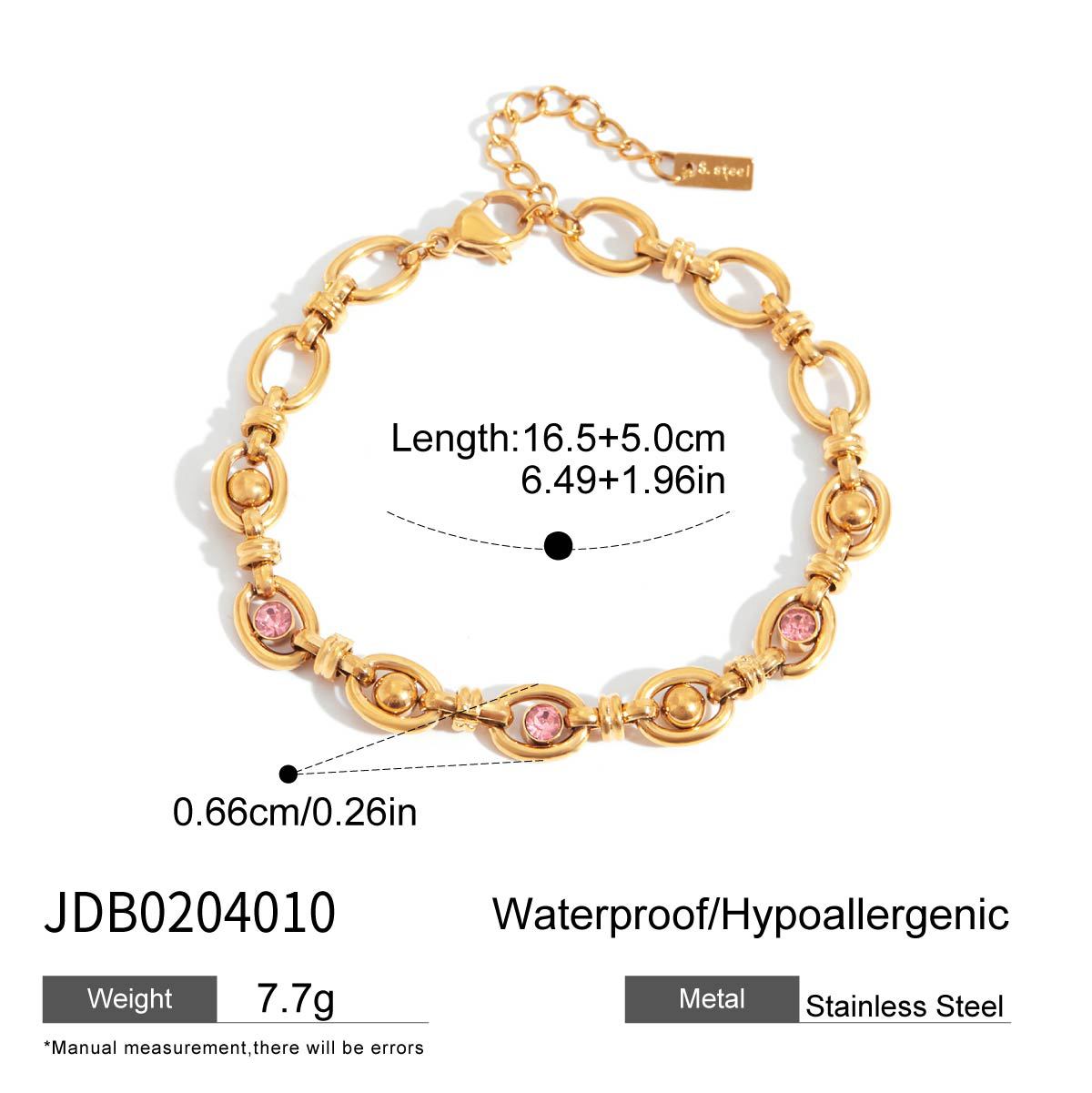 2H Stainless Steel Jewelry Bracelet for Women, Exclusive Gold-Plated Accessories