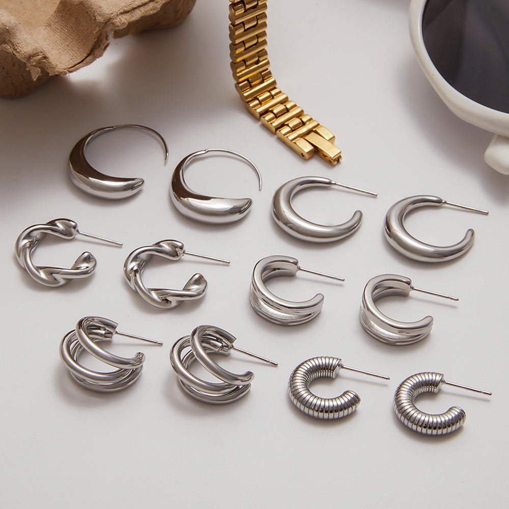 Earrings, ear studs, stainless steel jewelry for women, non-fading ear accessories