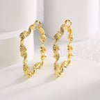 E0572 Modern Minimalist Design Square Earrings for Women Brass Gold-Plated Ear Jewelry