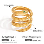 2H Original Design Snake Ring Non-Fading Jewelry for Women Stainless Steel Accessories ring