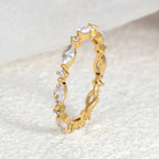 R0259 Hot Selling Fashion Geometric Horse Eye Zircon Ring for Women Direct from Manufacturer