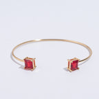 B0034 Accessories Geometric Square Glass Zircon Inlaid Open Adjustable Bracelet Bracelet Jewelry