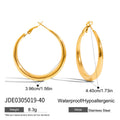 Gold-Plated Stainless Steel Hoop Earrings with Sculptural Detail — jewelry construction