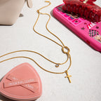 2H Cross Necklace Collarbone Chain Non-Fading Stainless Steel Jewelry for Women