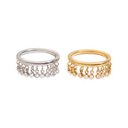 2H Rhinestone Tassel Ring Non-Fading Jewelry Ring Accessories