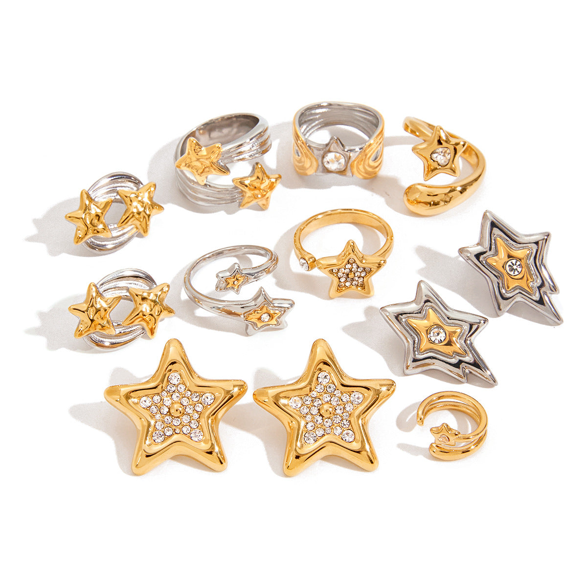 Original Design Five-Pointed Star Ring Non-Fading Jewelry Stainless Steel Accessories ring