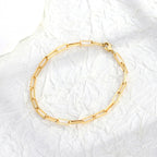 B0080 Ornament Unisex Fashion Simple gold Paperclip Chain Bracelet