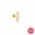 Opal Beaded Stud 925 Sterling Silver Earrings — fastening detail — alternate angle 2 — jewelry finish and design detail